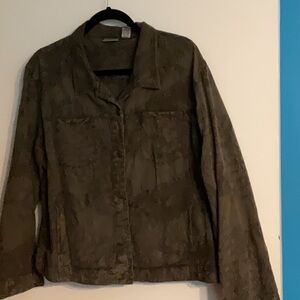 Chico's Brown Jean Jacket with Relaxed Fit and Versatile Style